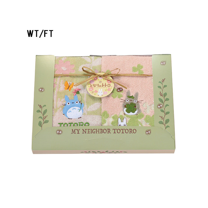 COFFRET SERVIETTES EN COTON TOTORO PRINTEMPS FLEURI (34 X 36 CM ET 34