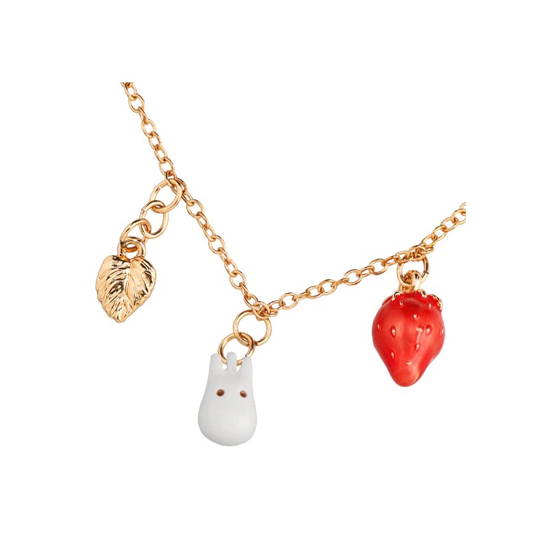 COLLIER TOTORO BLANC ET FRAISES - MON VOISIN TOTORO