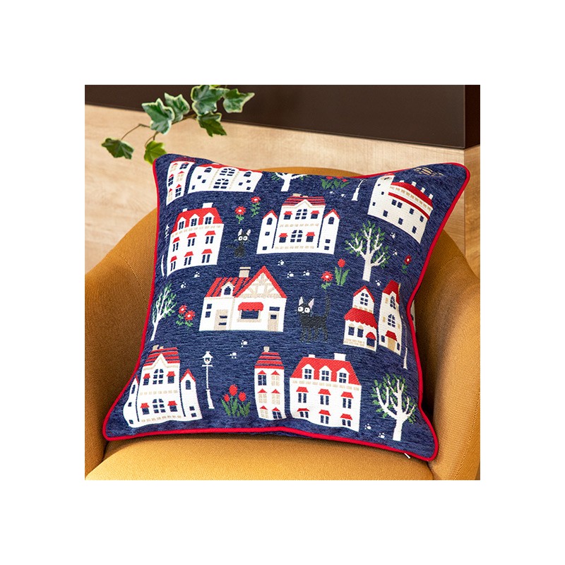COUSSIN JIJI MAISONS 45X45CM - KIKI LA PETITE SORCIÈRE