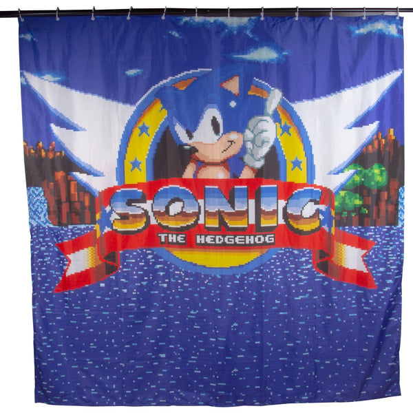 Sonic the Hedgehog - Rideau de douche Artwork original du jeu - flash vidéo
