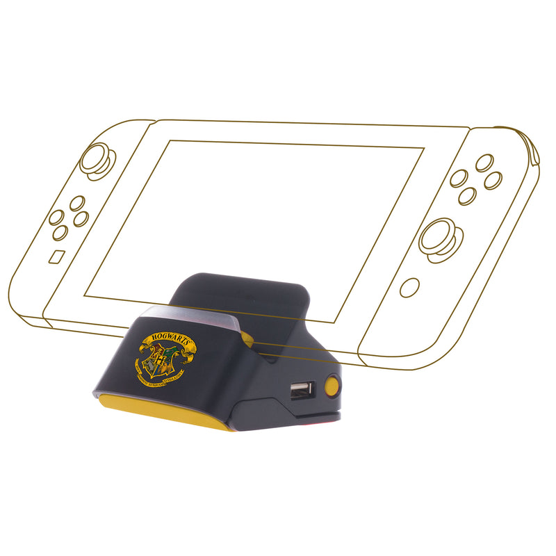 Harry Potter - Dock et Stand 2 en 1 - Support Recharge + Connexion TV - Logo Poudlard Noir pour Nintendo Switch