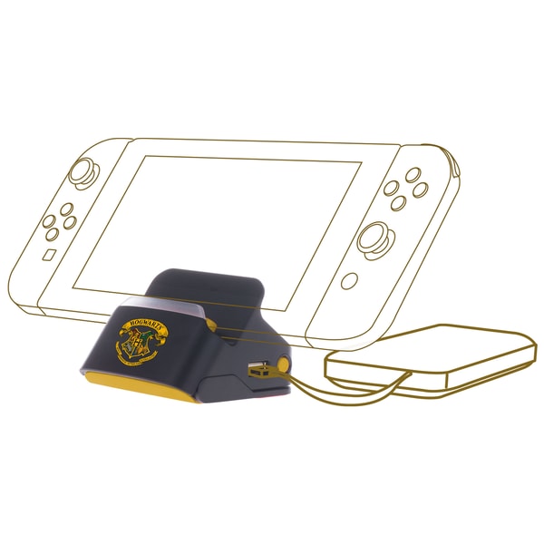 Harry Potter - Dock et Stand 2 en 1 - Support Recharge + Connexion TV - Logo Poudlard Noir pour Nintendo Switch