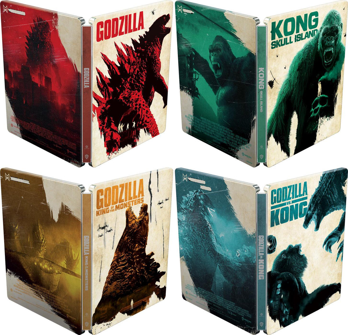 MonsterVerse (Godzilla/Kong) - Collection 4 films : Godzilla + Godzilla : Roi des monstres + Kong : Skull Island + Godzilla vs Kong [4K Ultra HD]