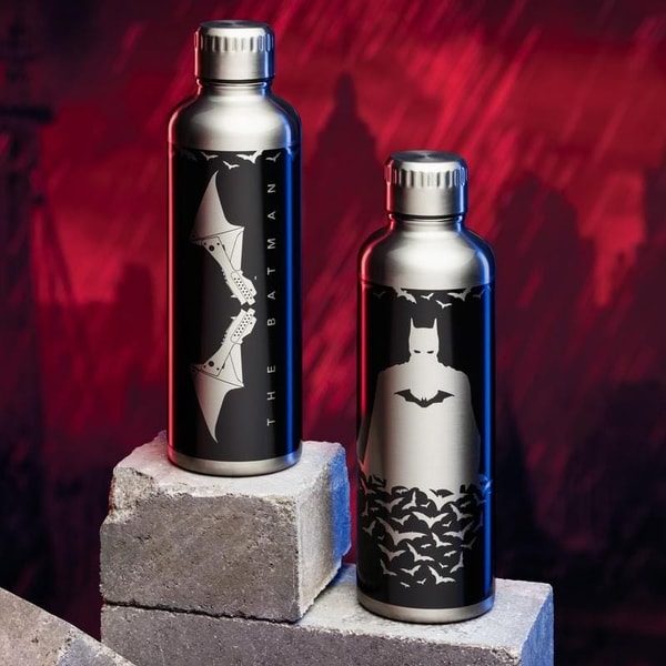 DC Comics - The Batman - Bouteille d'eau en métal Batman 500ml - flash vidéo