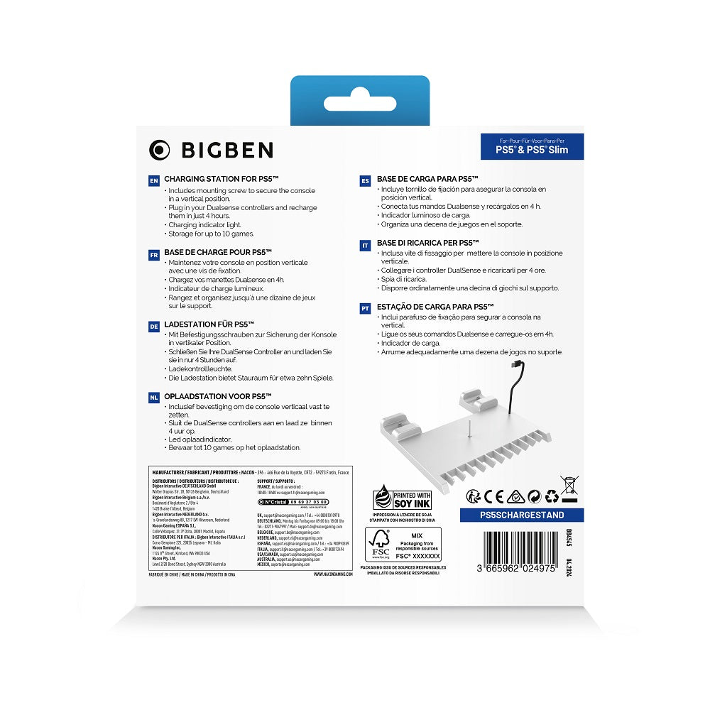BigBen - Base de charge manettes et de rangement pour PS5/PS5 Slim