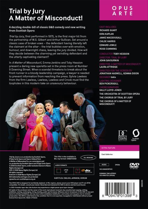 Gilbert & Sullivan : Trial by Jury. Hession & Jenkins : A Matter of Misconduct. Scottish Opera, Hession, Savournin, Attridge. [DVD]