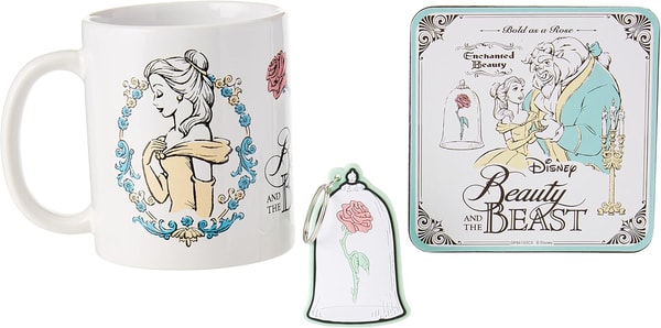 Disney - La Belle et la Bête - Coffret cadeau (Enchanted) : Mug, dessous de verre et porte-clés - flash vidéo