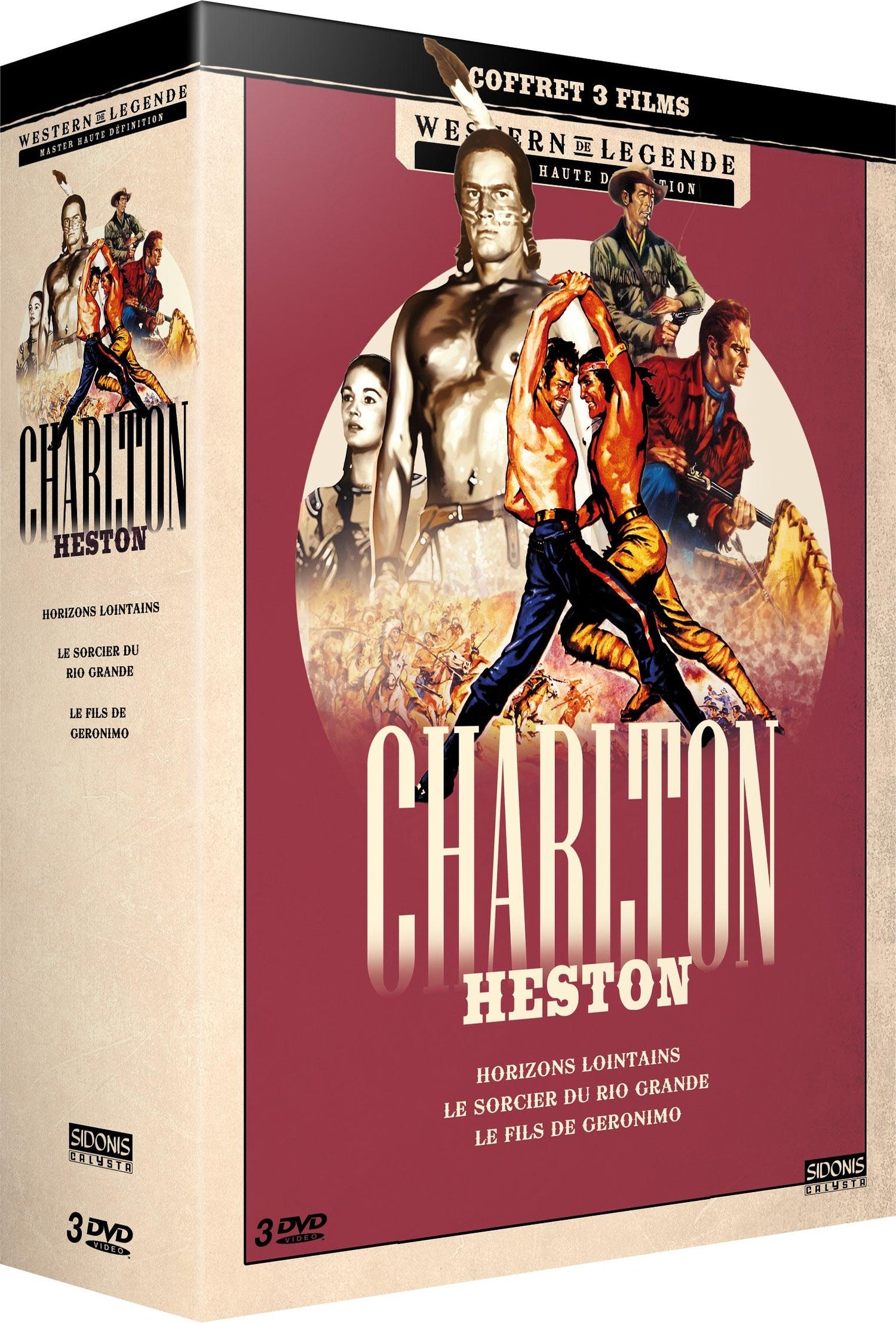 Charlton Heston - Coffret 3 films : Horizons lointains + Le Sorcier du Rio Grande + Le Fils de Géronimo [DVD]