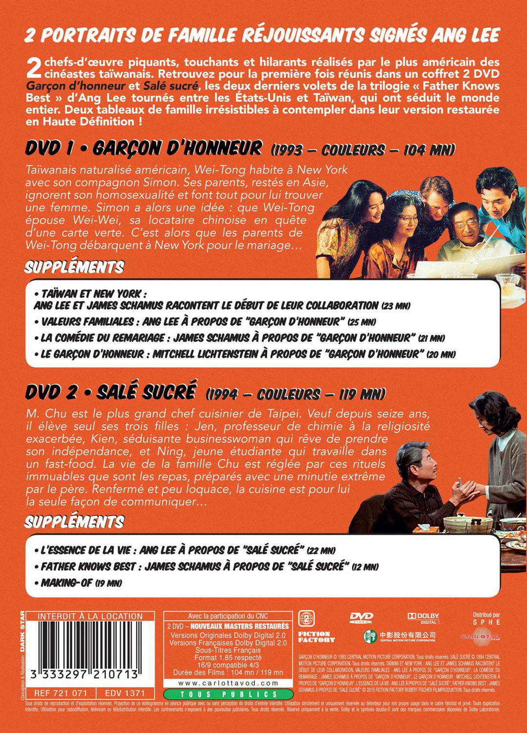 Coffret Ang Lee : Salé sucré + Garçon d'honneur [DVD]