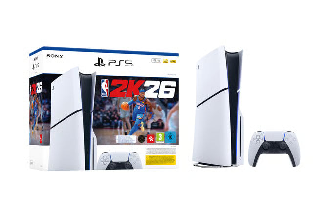PlayStation 5 White (Slim Model) + NBA 2K26 (Code-in-a-box)