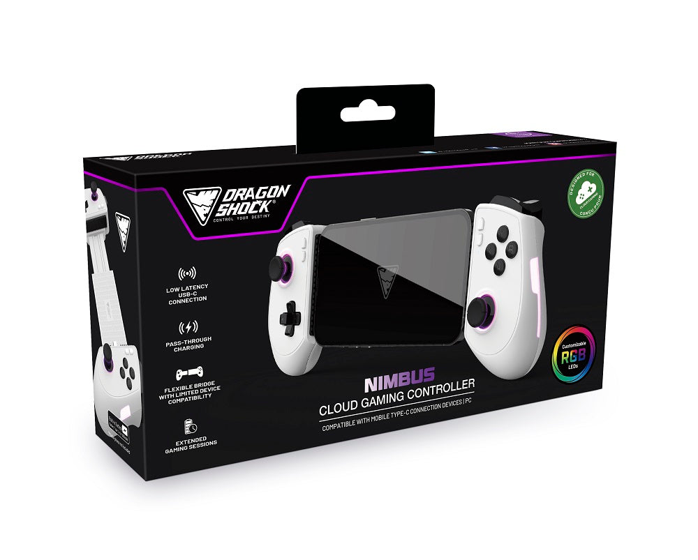 DragonShock - Manette sans fil Bluetooth Nimbus Blanche pour Mobile