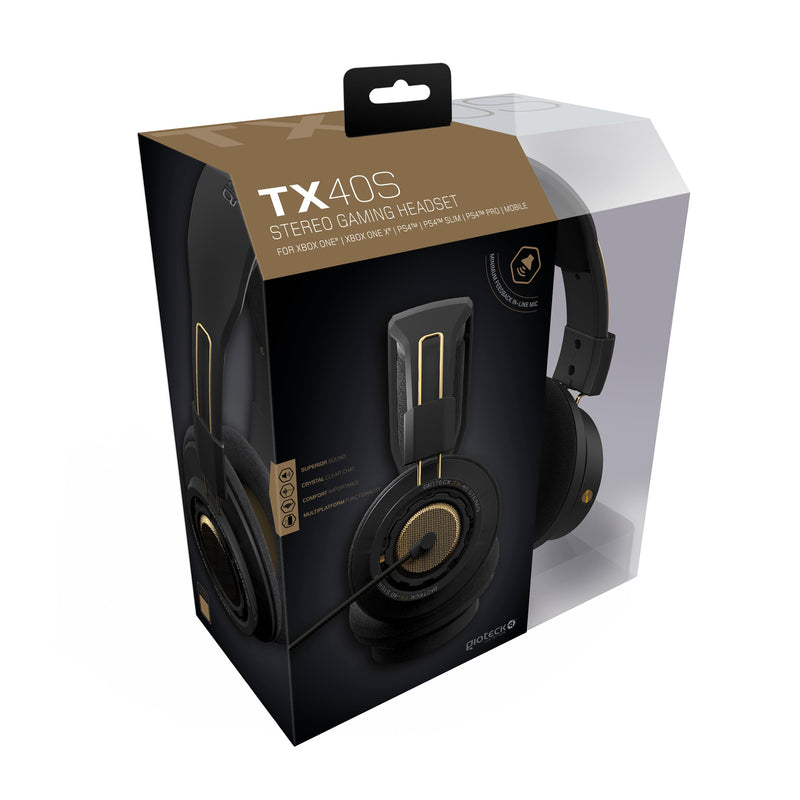 Gioteck - Casque de jeu stéréo TX-40S Noir & Bronze pour Xbox Series, Xbox One, PS5, PS4 et Mobile