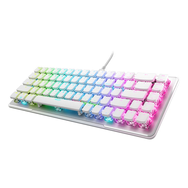 Roccat - Clavier de jeu mécanique optique Vulcan II Mini Blanc avec éclairage RGB - Disposition QWERTY américaine - flash vidéo