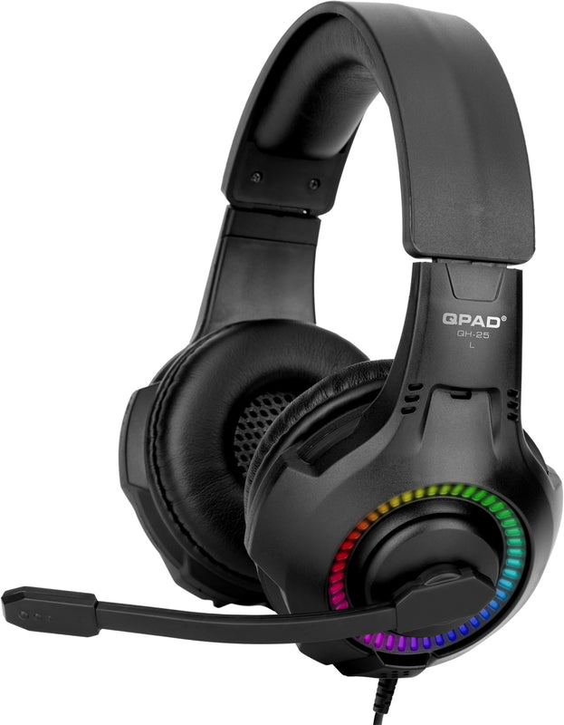 QPAD - QH-25 RGB Stereo and 7.1 USB Gaming Headset, Multiplatform (Stereo)