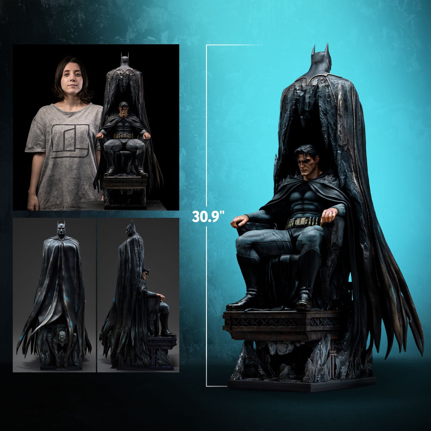 Iron Studios - Legacy Replica 1/4 - DC Comics - Batman et Bruce Wayne Statue 78cm - flash vidéo