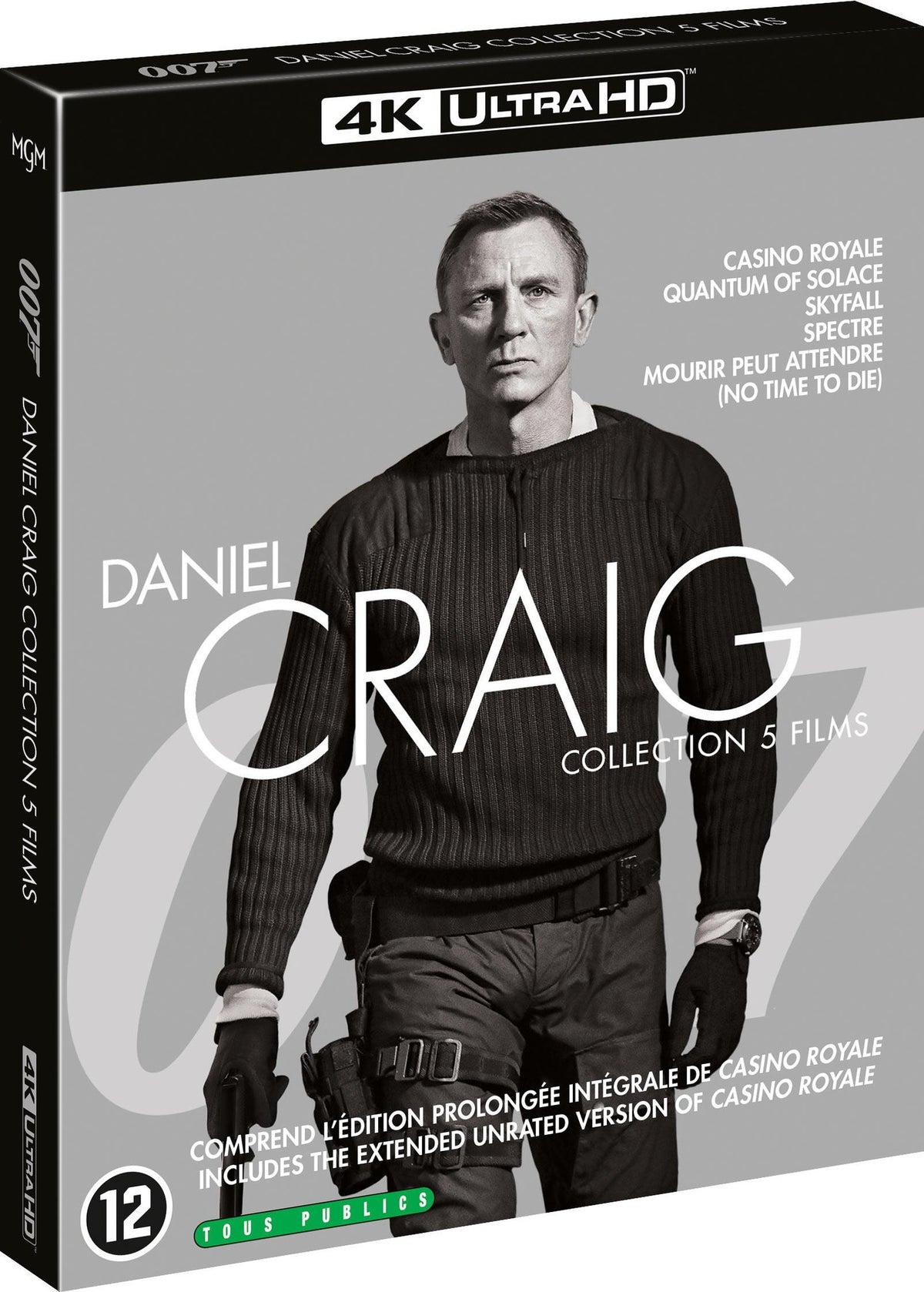 James Bond 007 - La collection Daniel Craig : Casino Royale + Quantum of Solace + Skyfall + Spectre + Mourir peut attendre [4K Ultra HD]