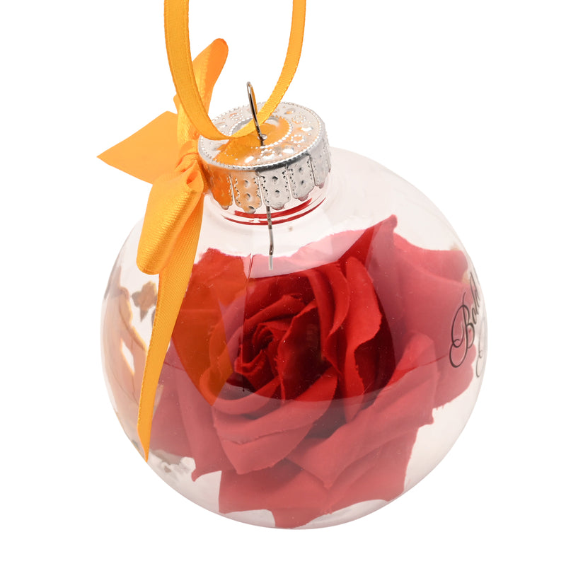 Disney - Princesse - Boule de Noël avec des Fleurs Artificielles - Belle