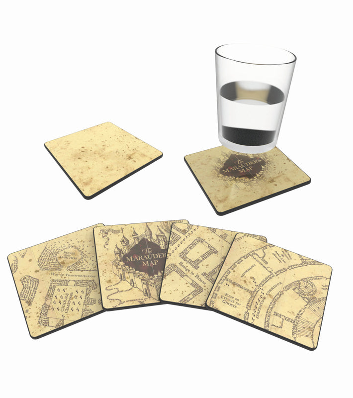 Harry Potter - Pack de 4 sous-verres thermoréactifs Carte du Maraudeur