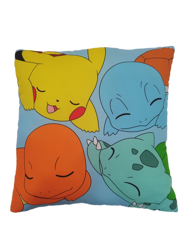 Pokémon - Coussin double face Starter endormie (40x40cm) - flash vidéo