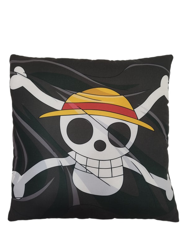 One Piece - Coussin double face Luffy et son équipage (40x40cm) - flash vidéo