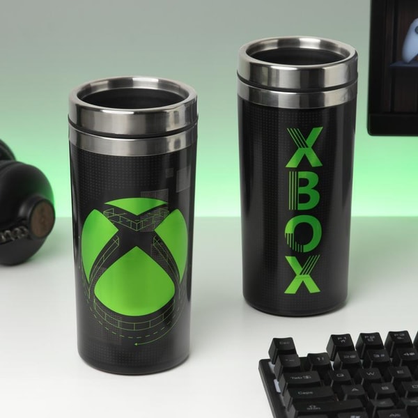 Microsoft - Mug de voyage Xbox en métal 450ml - flash vidéo