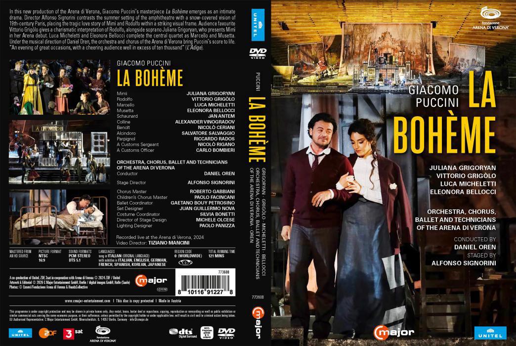 Giacomo Puccini (1858-1924) : La Bohème, opéra en 4 tableaux [DVD]