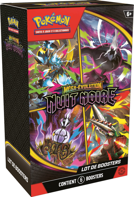 Pokémon JCC : Lot de 6 boosters Méga-Évolution - ME05 Nuit Noire