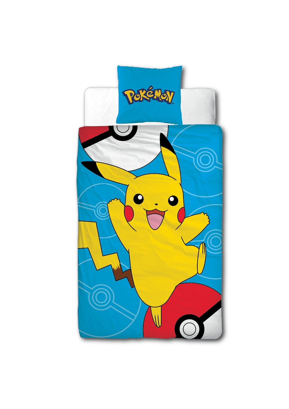 Pokémon - Parure de lit en microfibre Pikachu III (140x200cm + 63x63cm) - flash vidéo