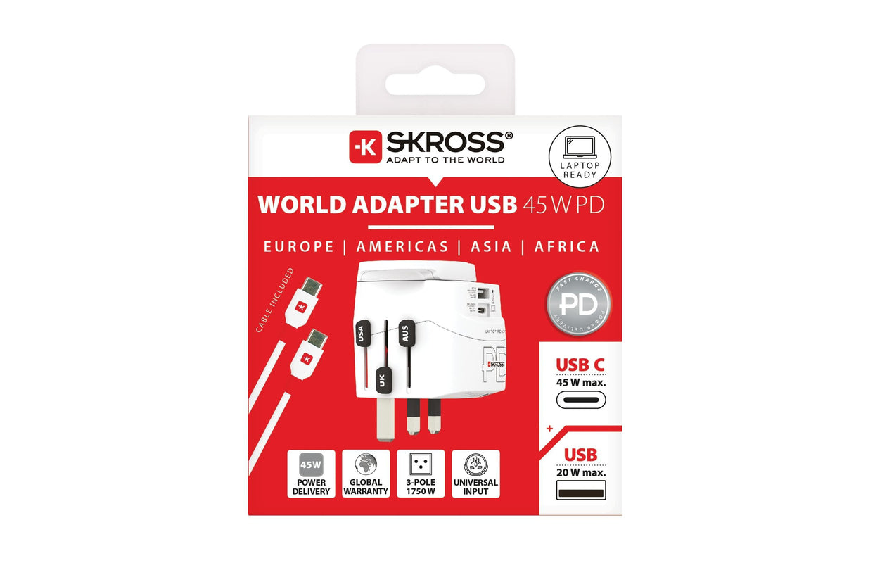Skross - Adaptateur de voyage monde Pro Light USB A/C 45PD