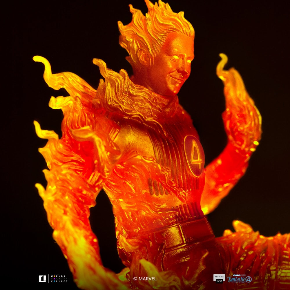 Iron Studios - Art Scale 1/10 - Marvel - The Fantastic Four: First Steps - Human Torch Statue 21cm