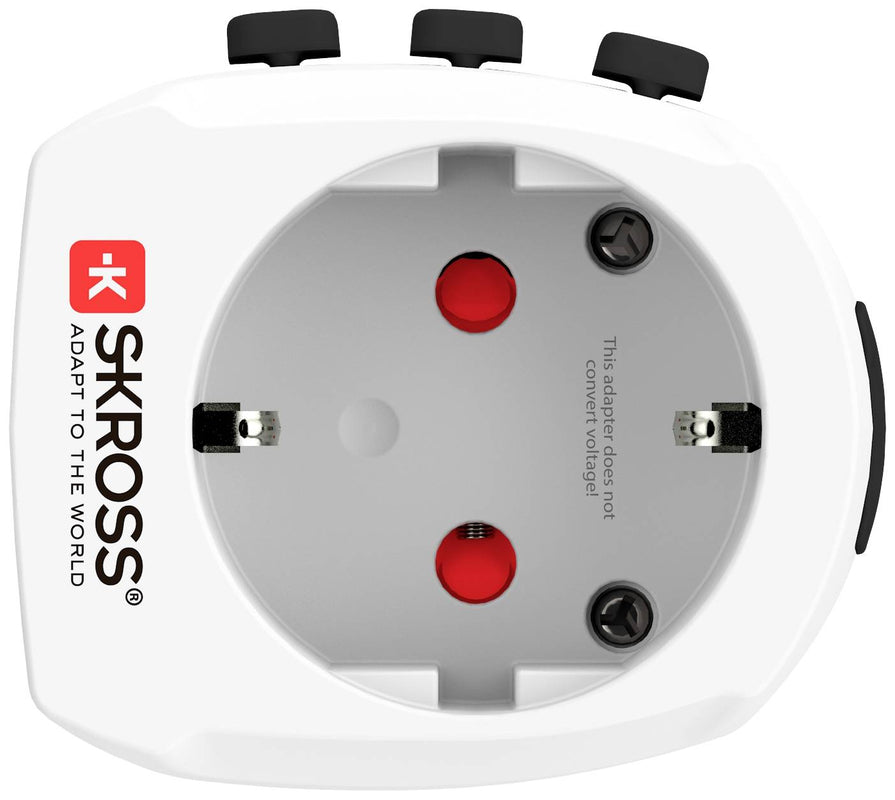SKROSS - World Travel Adapter with Ground Plugs, without Schuko Top ( no swiss/italy )