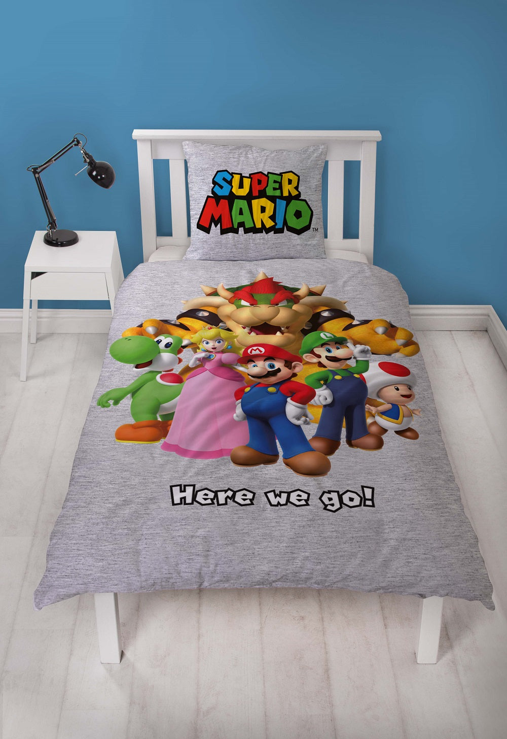 Super Mario - Parure de lit en microfibre Mario et ses amis II (140x200cm + 63x63cm) - flash vidéo