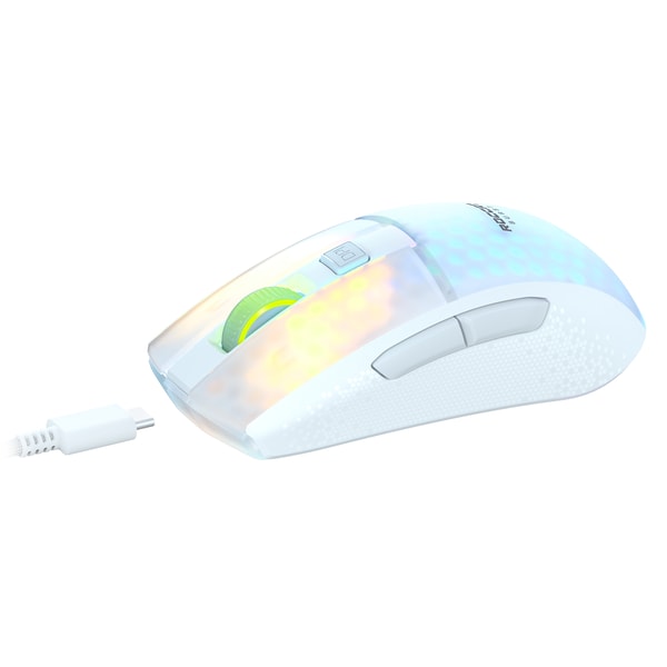 Roccat - Souris de jeu optique RGB sans-fil et légère Burst Pro Air Blanche - flash vidéo