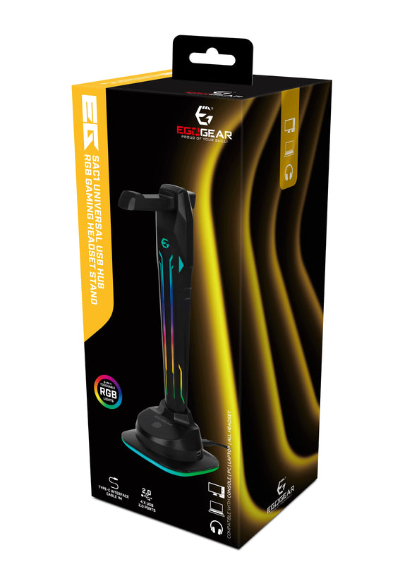 EgoGear - SAC1 - Hub USB universel et support pour casque de jeu RGB