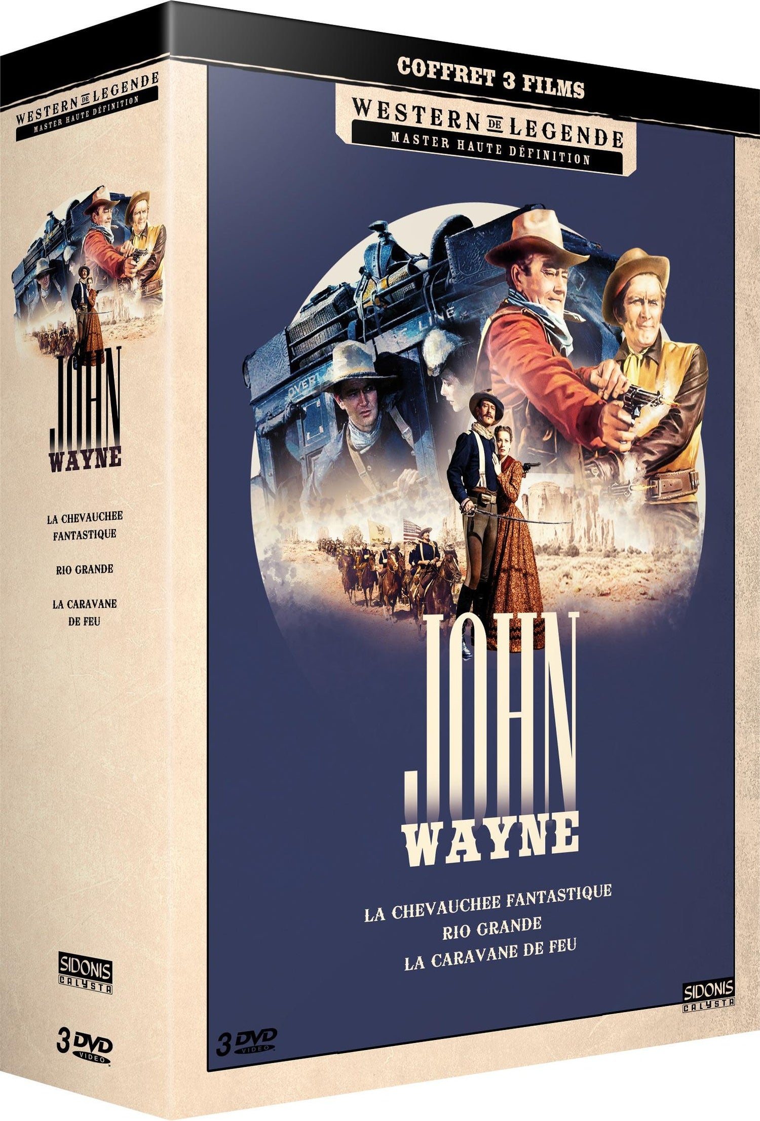 John Wayne - Coffret 3 films : La Chevauchée fantastique + Rio Grande + La Caravane de feu [DVD]