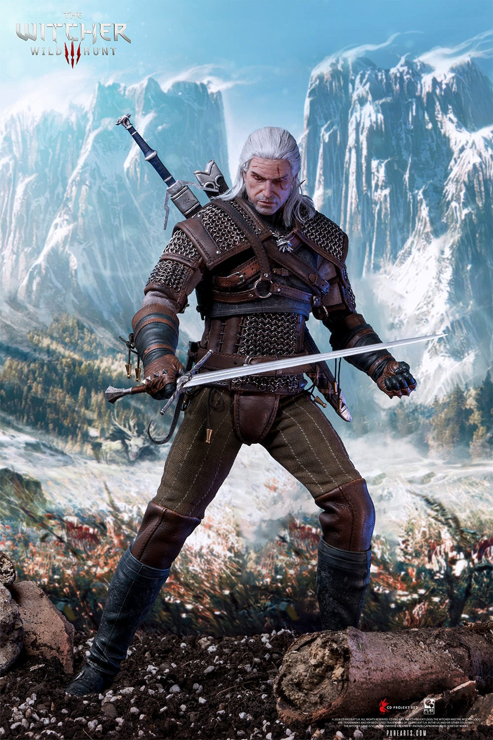 PureArts - 1:6 Articulated Figures - The Witcher 3 : Wild Hunt - Geralt de Riv Figurine 30cm - flash vidéo