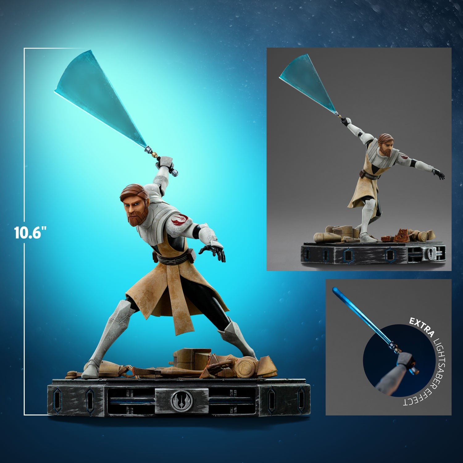 Iron Studios - Art Scale 1/10 - Star Wars : The Clone Wars - Obi-Wan Kenobi Statue 27cm