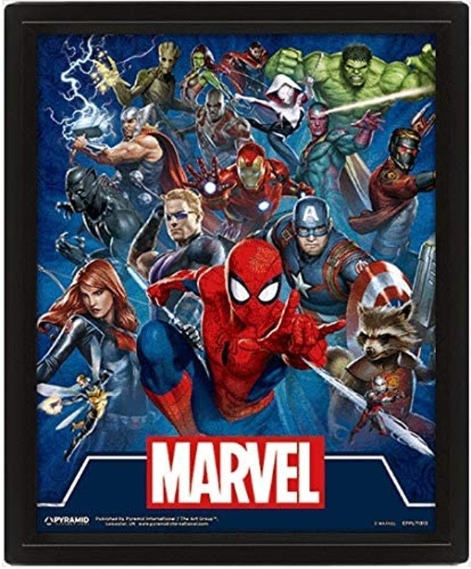 Marvel - Affiche lenticulaire 3D Icônes Cinématographiques - 28,7 x 23,5cm