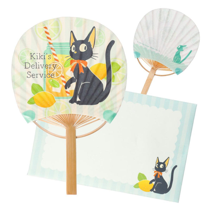 ÉVENTAIL BAMBOU & ENVELOPPE JIJI AVEC CITRON - KIKI LA PETITE SORCIÈR