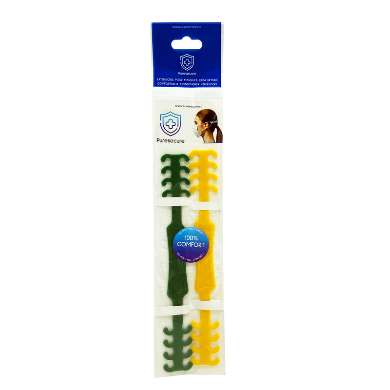 PureSecure - Extension de confort pour masques (x2) Vert + Jaune