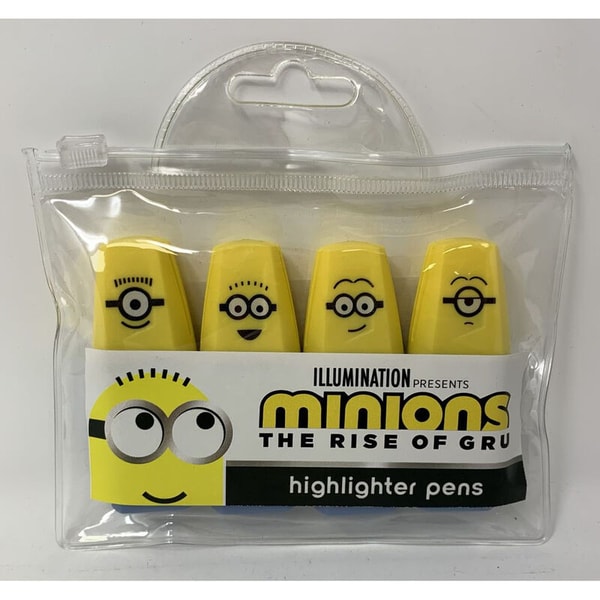 Les Minions 2 : Il était une fois Gru - Pack de 4 surligneurs Minions - flash vidéo