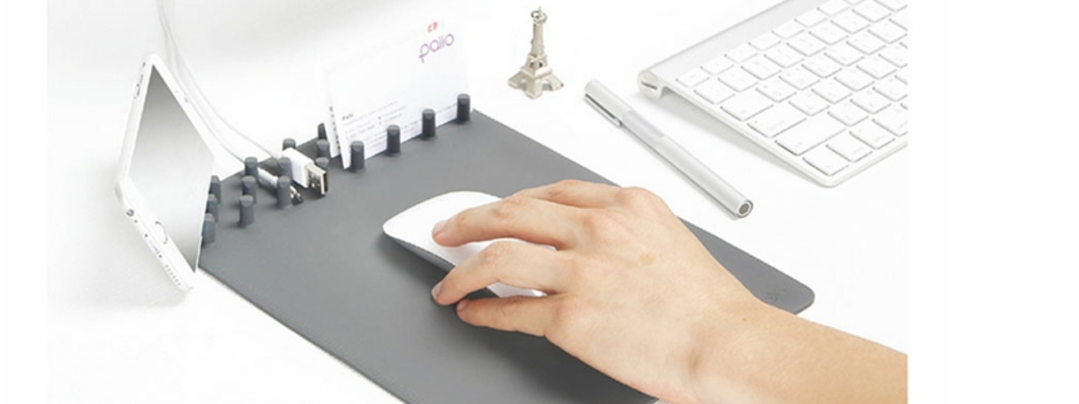 POUT - HANDS 7  "Tapis de souris Multifonction" Gris