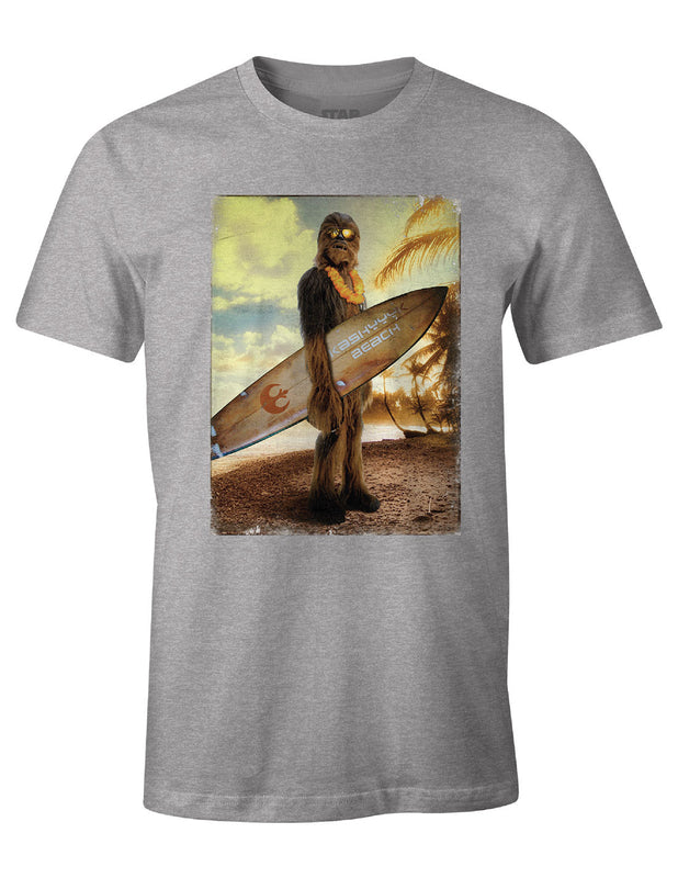 Star Wars - Chewie on the Beach Grey T-Shirt - S