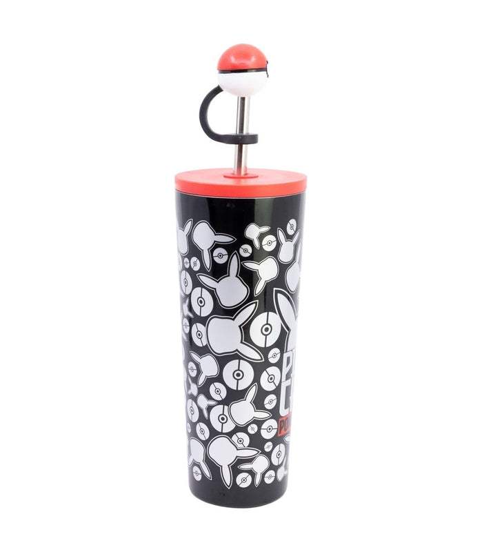 Stor - Pokémon - Gobelet Isotherme en Acier Inoxydable avec Paille et couvercle 3D "Metal Meltdown" 770ml