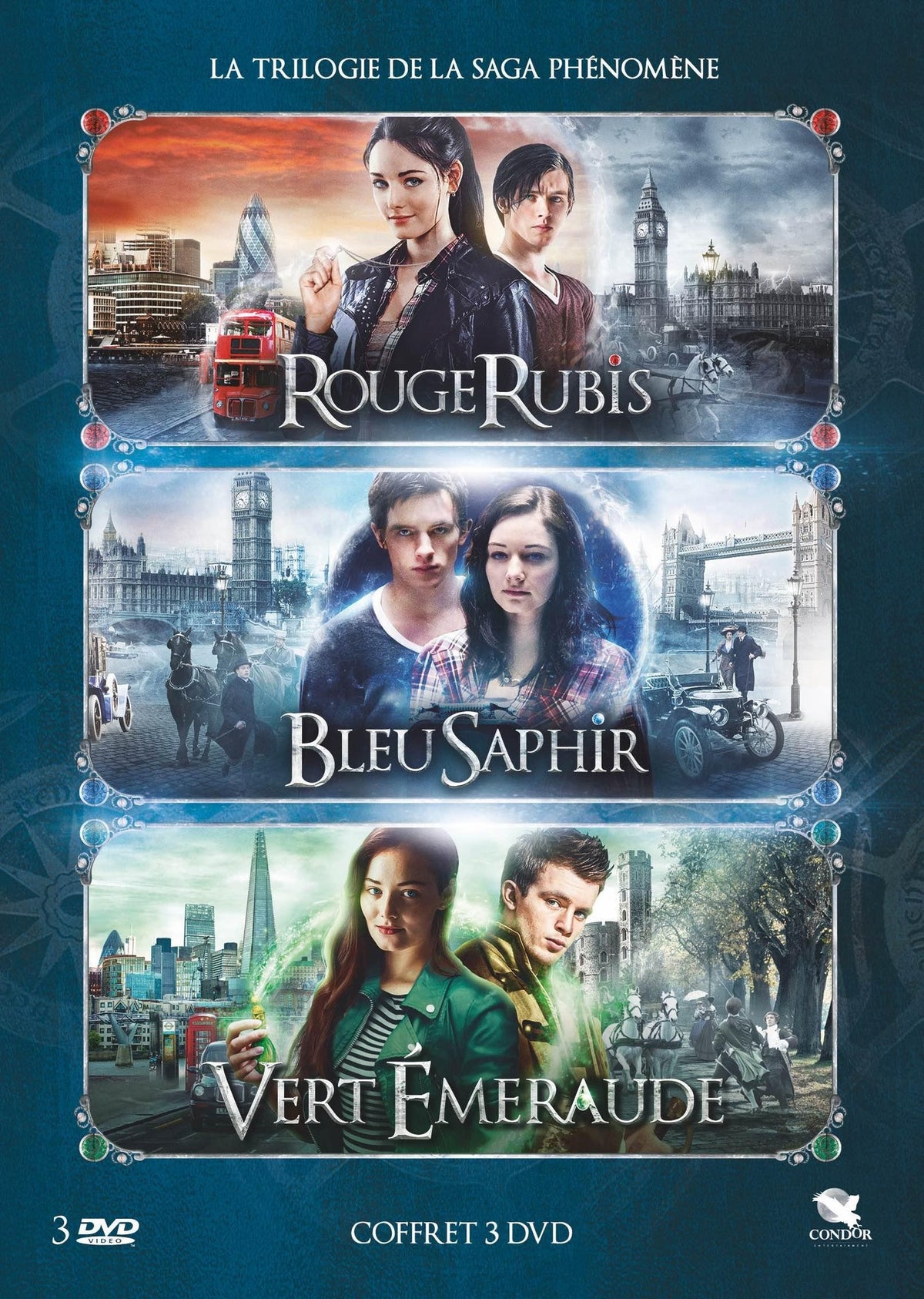 La Trilogie des gemmes : Rouge Rubis + Bleu Saphir + Vert Émeraude [DVD]