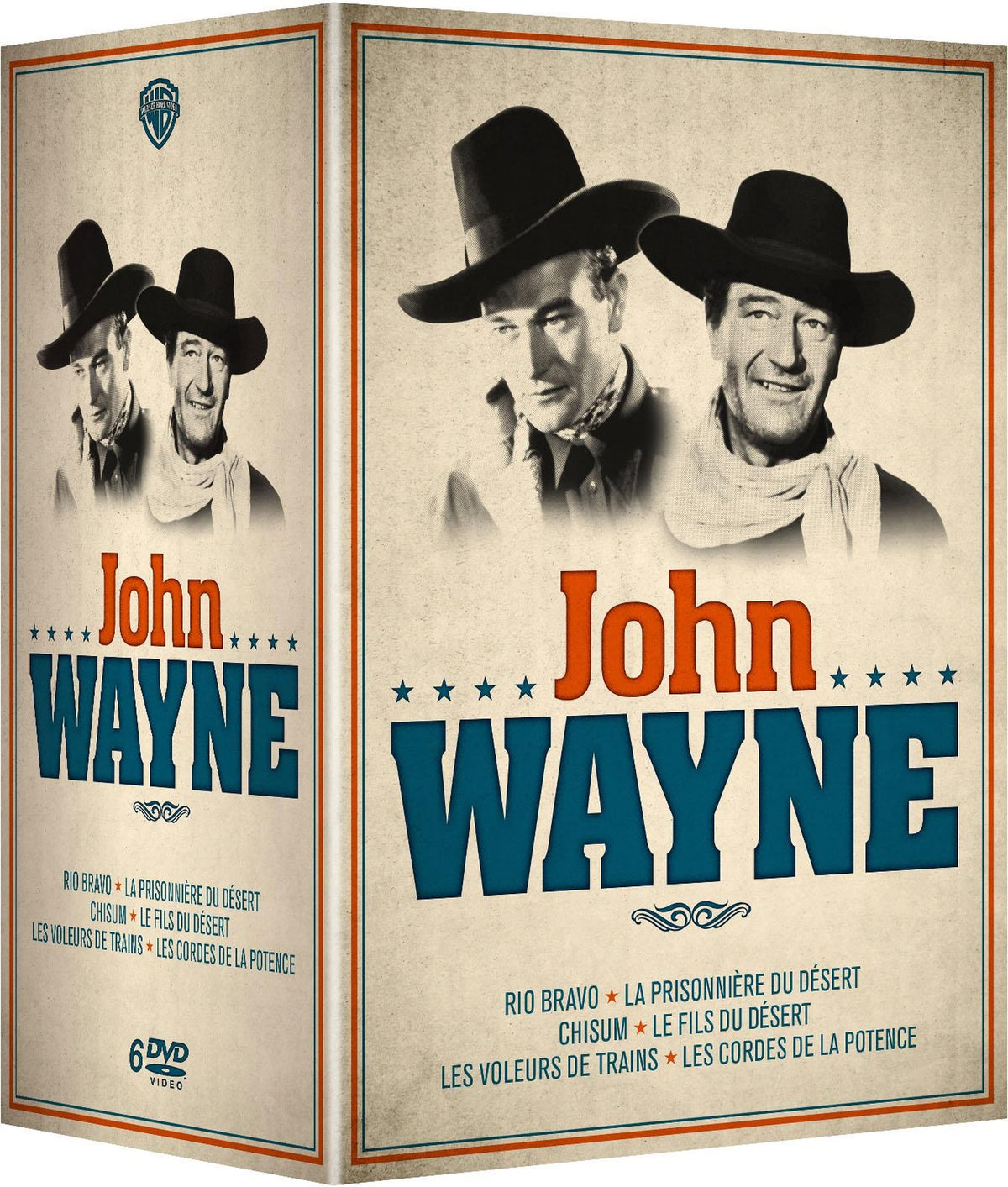 John Wayne - 6 films : La prisonnière du désert + Chisum + Rio Bravo + Voleurs de trains + Le fils du désert + Les cordes de la potence [DVD]