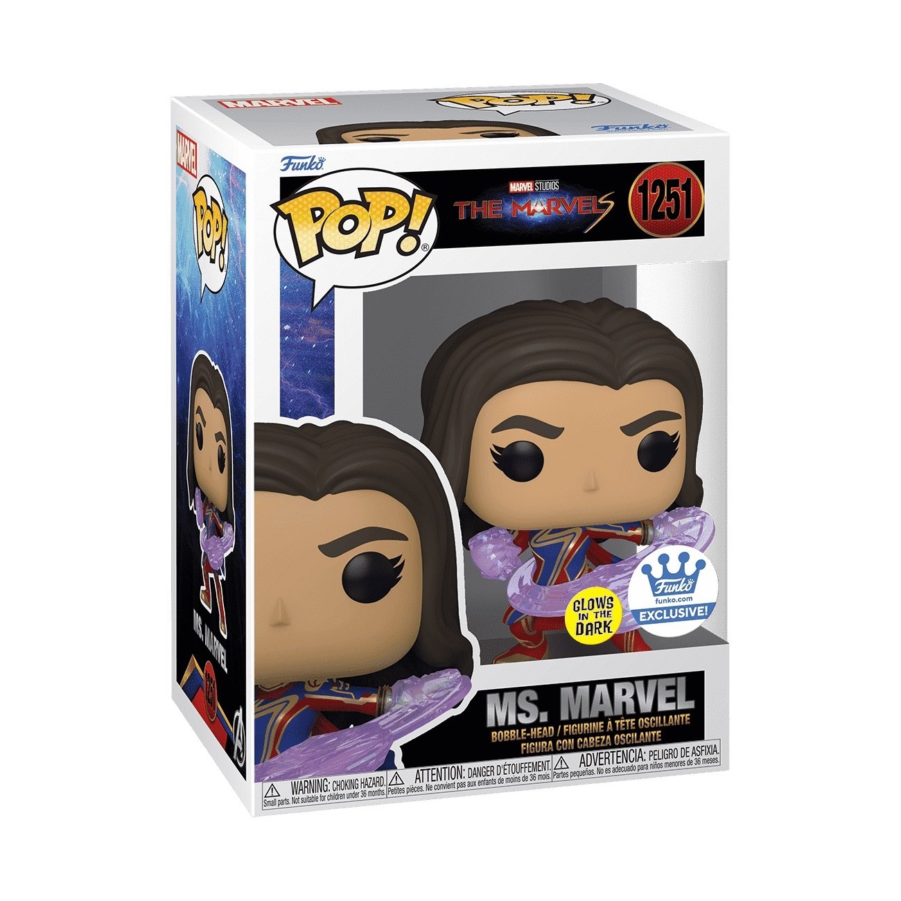 Funko Pop! Marvel: The Marvels - Ms. Marvel (Glows in the Dark) - Special Edition - flash vidéo