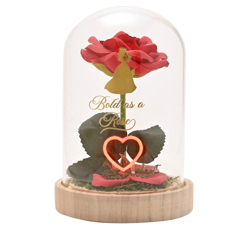 Disney - La Belle et la Bête - Cloche Florale avec Lumière Néon "Belle"
