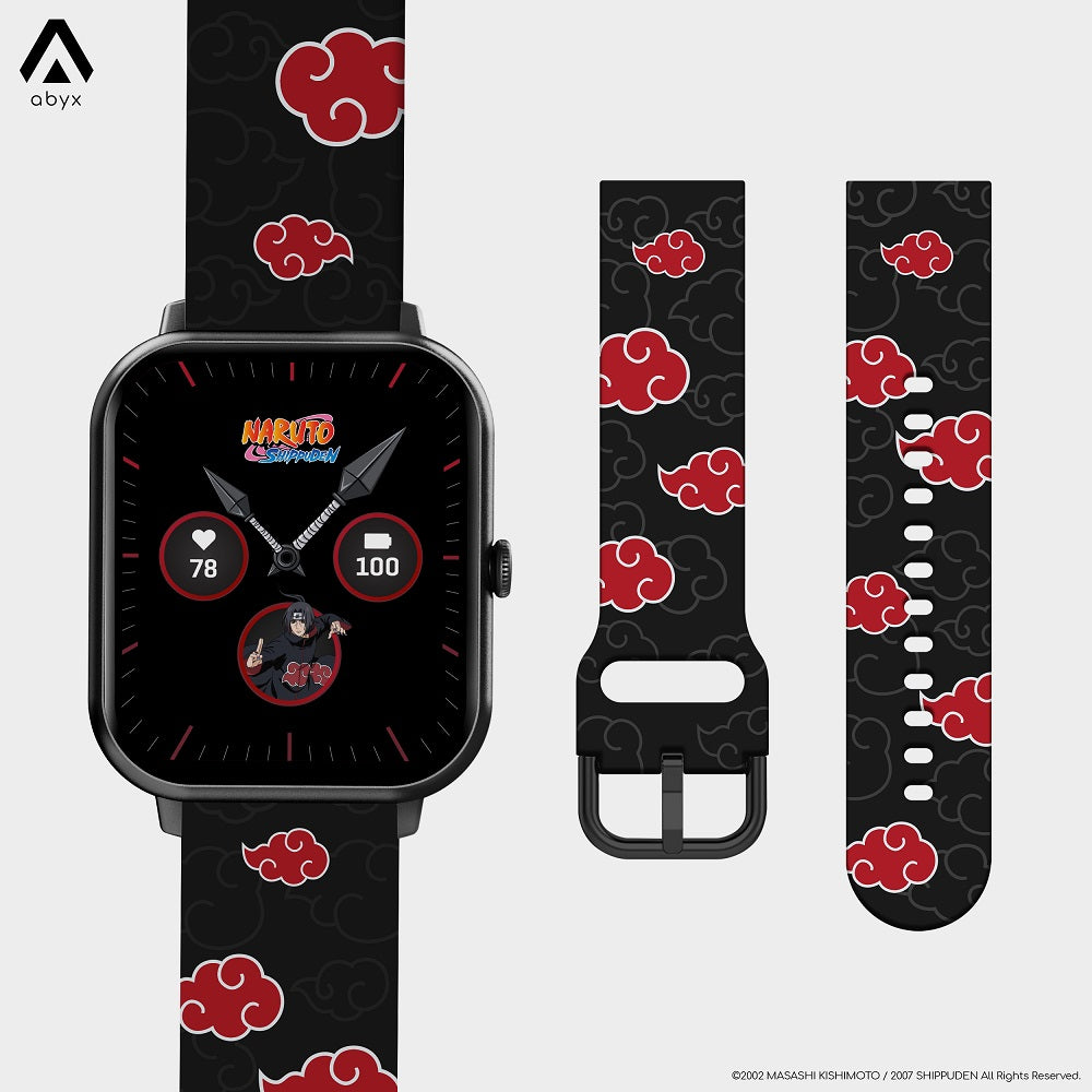Abyx Fit - Bracelet universel Naruto Shippuden - Akatsuki 20mm pour montre connectée - flash vidéo