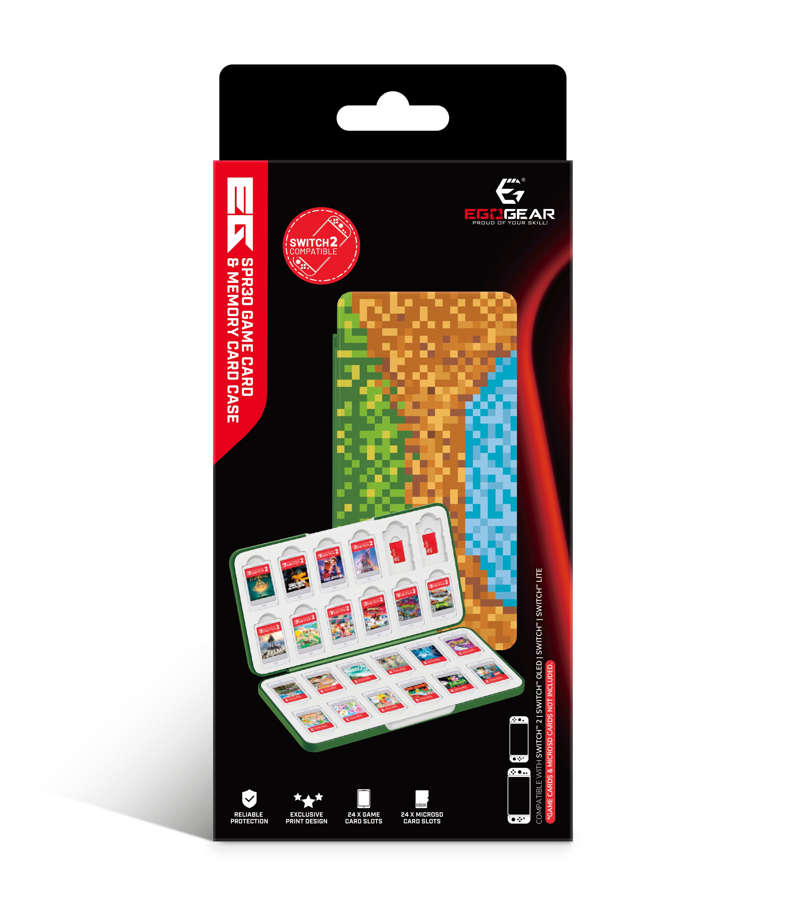 EgoGear - Étui pour cartes de jeu et cartes mémoire Cubes SPR30 pour Switch 2